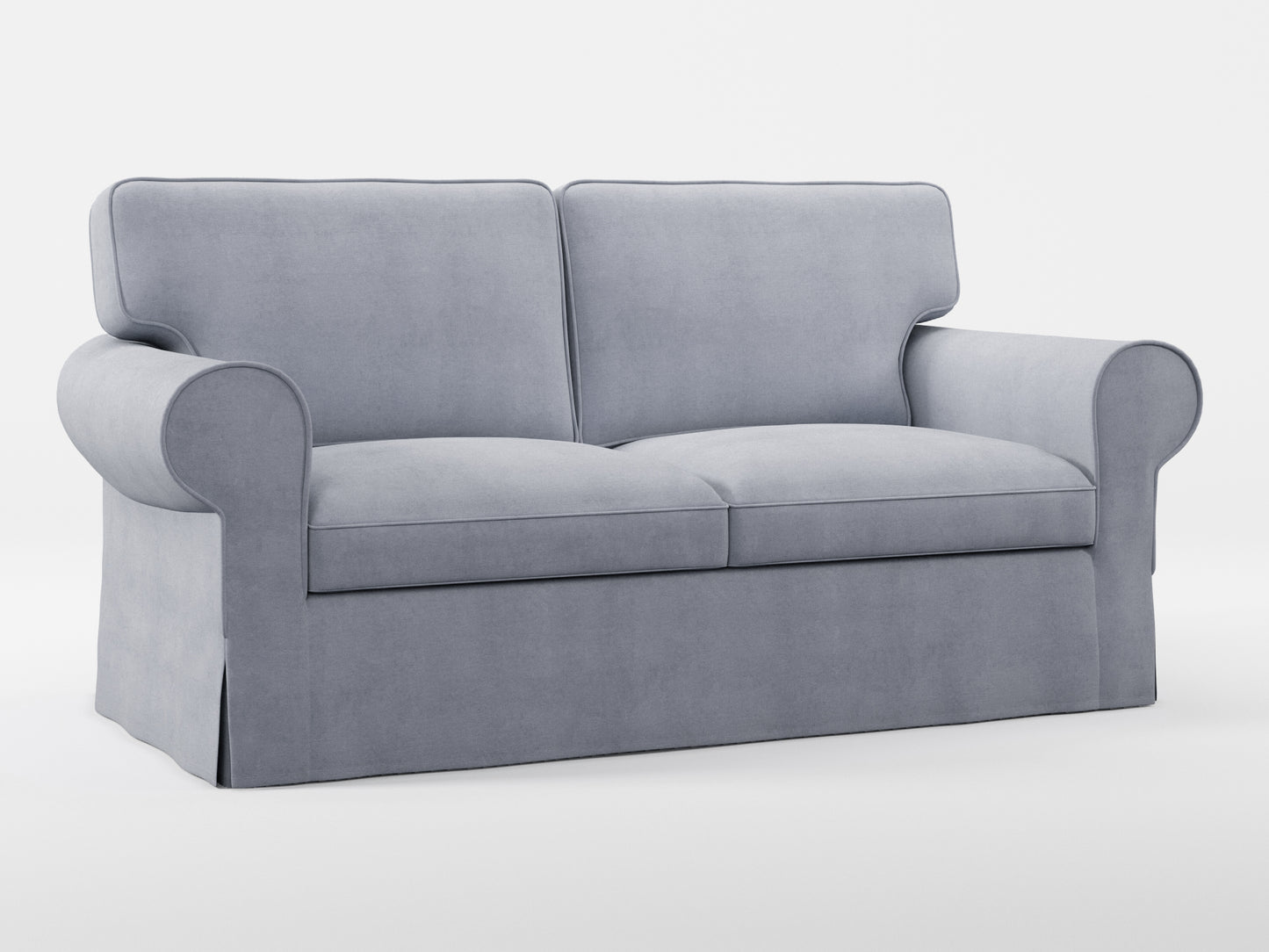 Ikea EKTORP 2-seat sofa cover made by Covereo in upholstery named OMON Industrial Grey