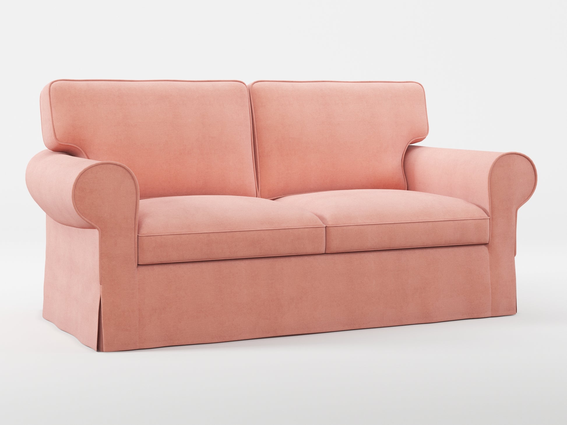 Ikea EKTORP 2-seat sofa cover made by Covereo in upholstery named OMON Powder Rose