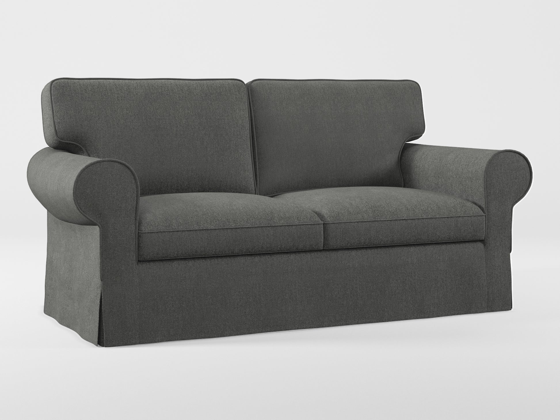 Ikea EKTORP 2-seat sofa cover made by Covereo in upholstery named MONTANA Dark Grey