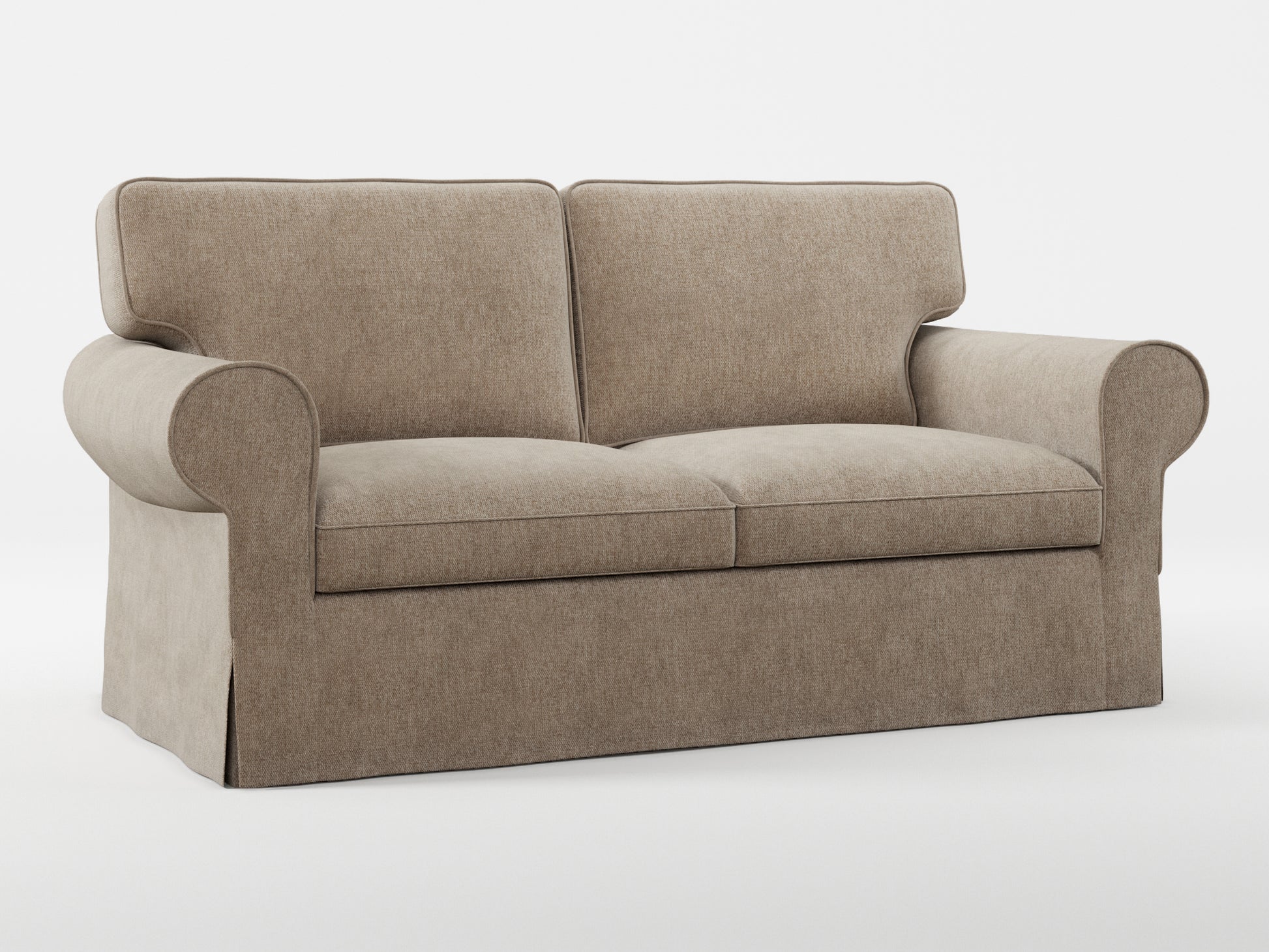 Ikea EKTORP 2-seat sofa cover made by Covereo in upholstery named MONTANA Gravel Beige