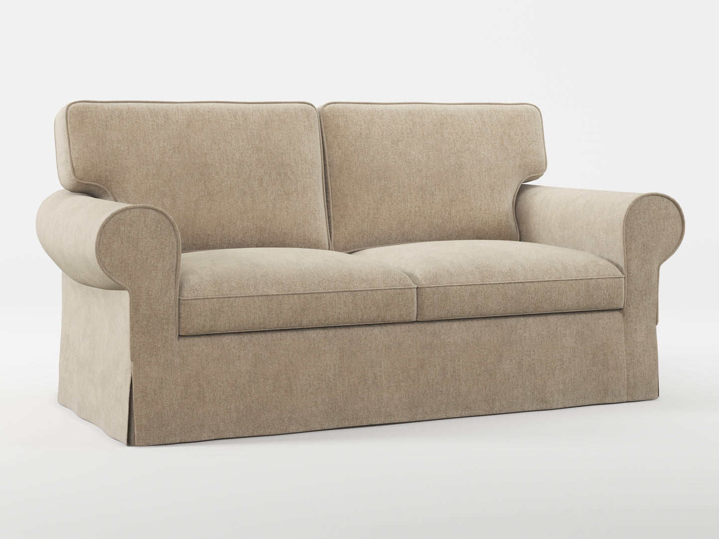 Ikea EKTORP 2-seat sofa cover made by Covereo in upholstery named MONTANA Soft Beige