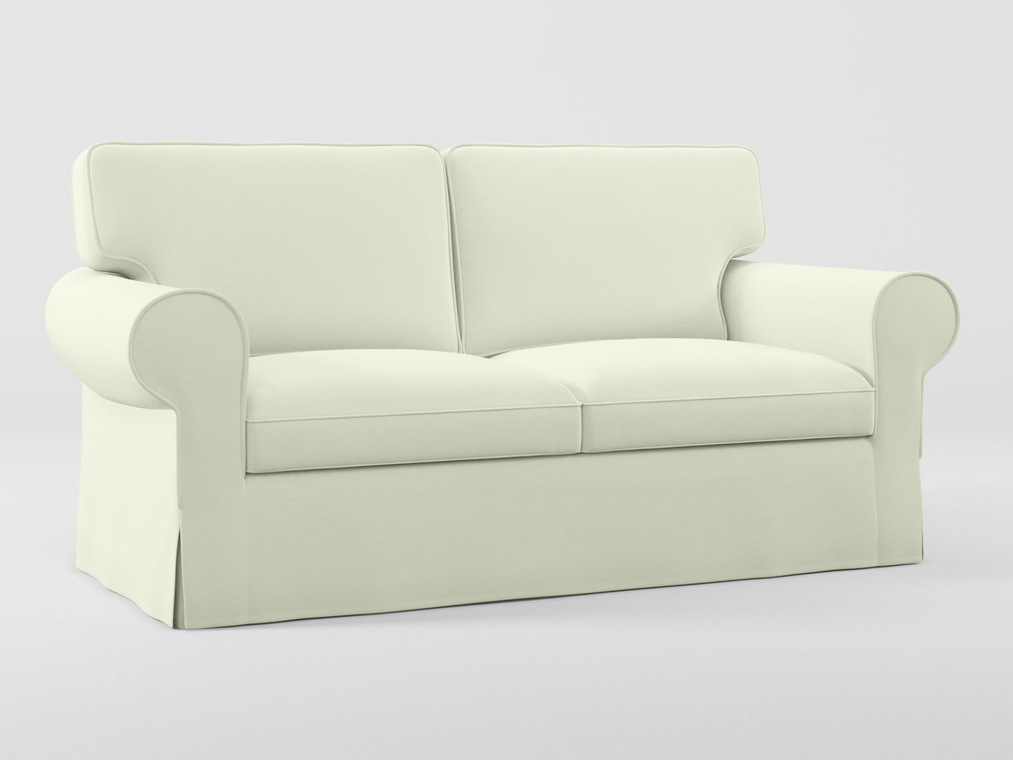 Ikea EKTORP 2-seat sofa cover made by Covereo in upholstery named PECADLY Ivory Touch