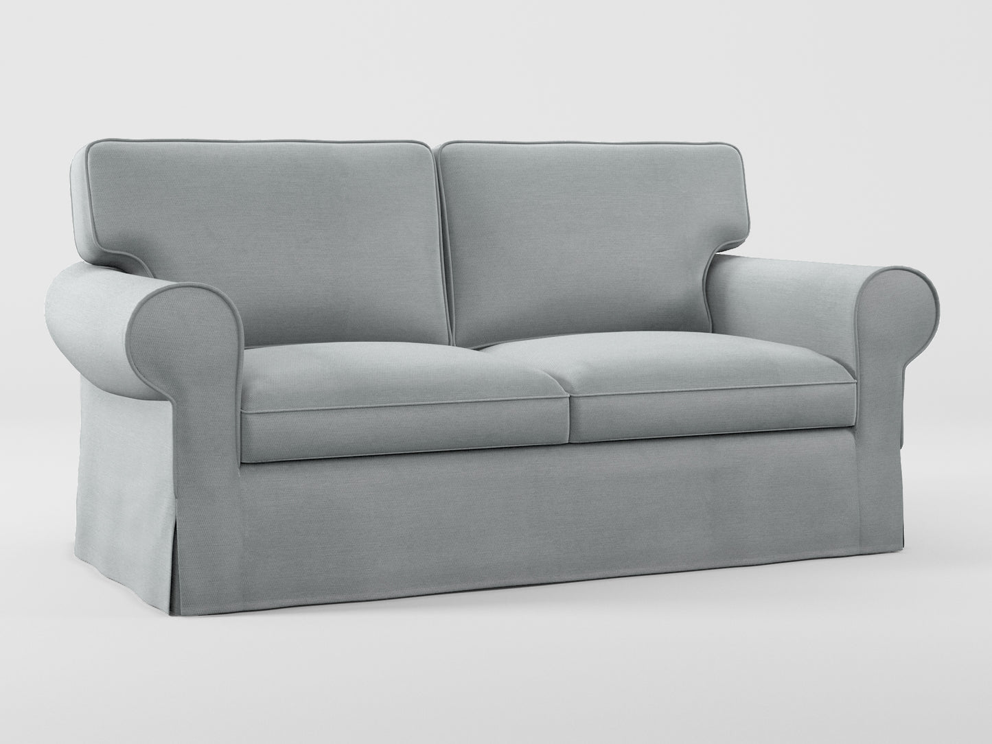 Ikea EKTORP 2-seat sofa cover made by Covereo in upholstery named PECADLY Pebble Grey