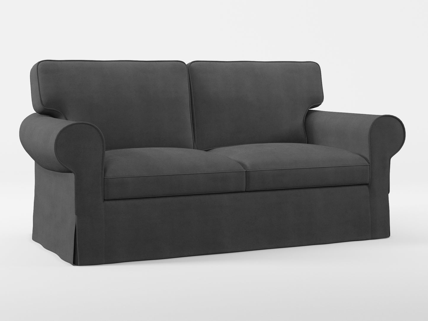 Ikea EKTORP 2-seat sofa cover made by Covereo in upholstery named TUNSO Grey Three