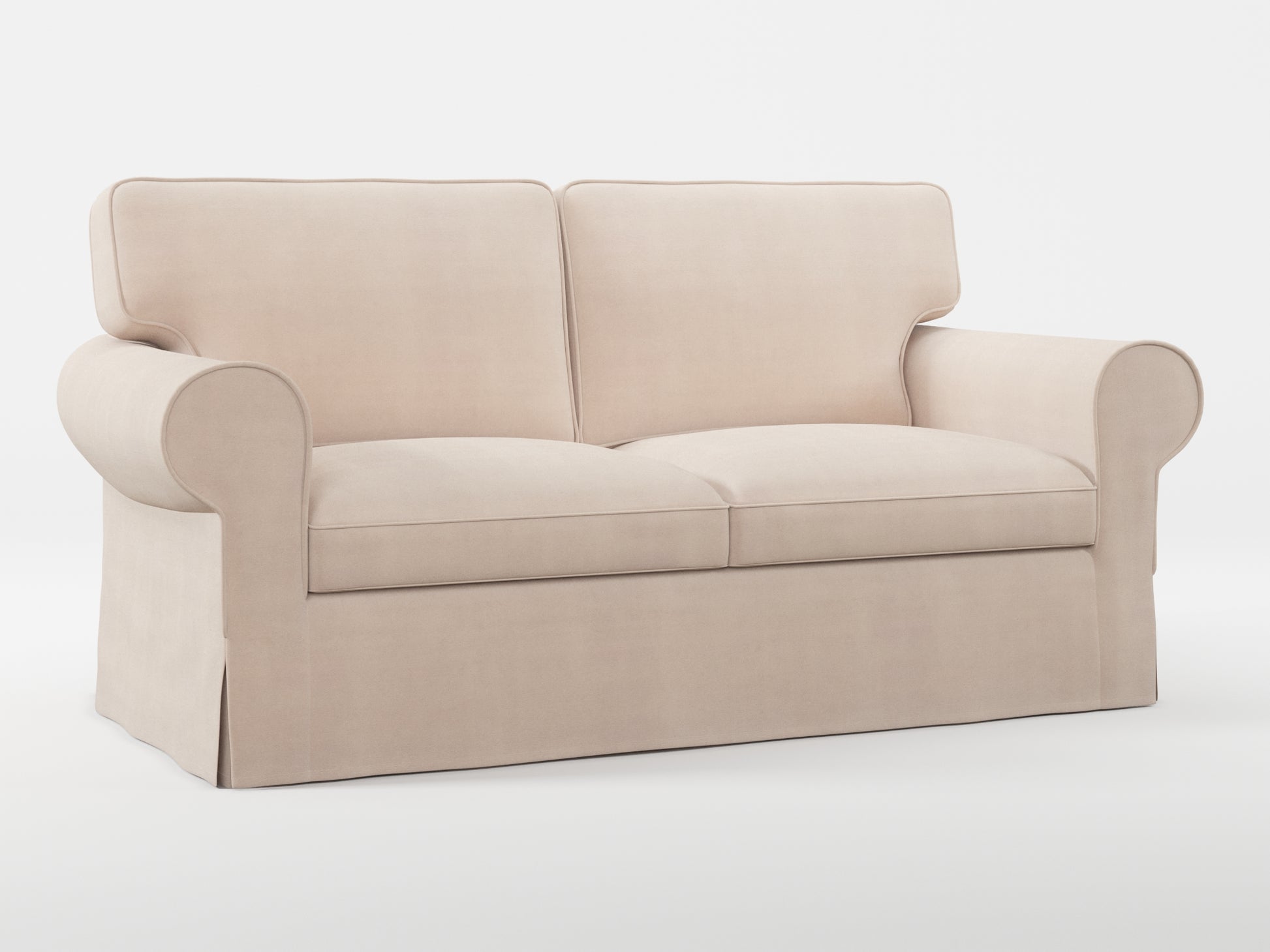 Ikea EKTORP 2-seat sofa cover made by Covereo in upholstery named TUNSO Nude Four