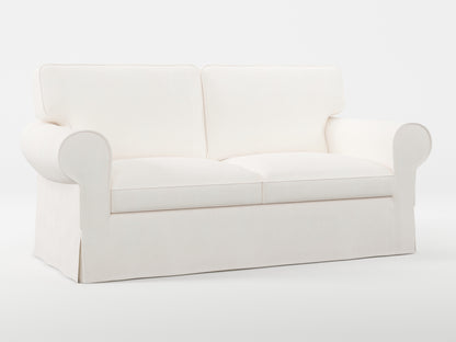 Ikea EKTORP 2-seat sofa cover made by Covereo in upholstery named TUNSO Nude One