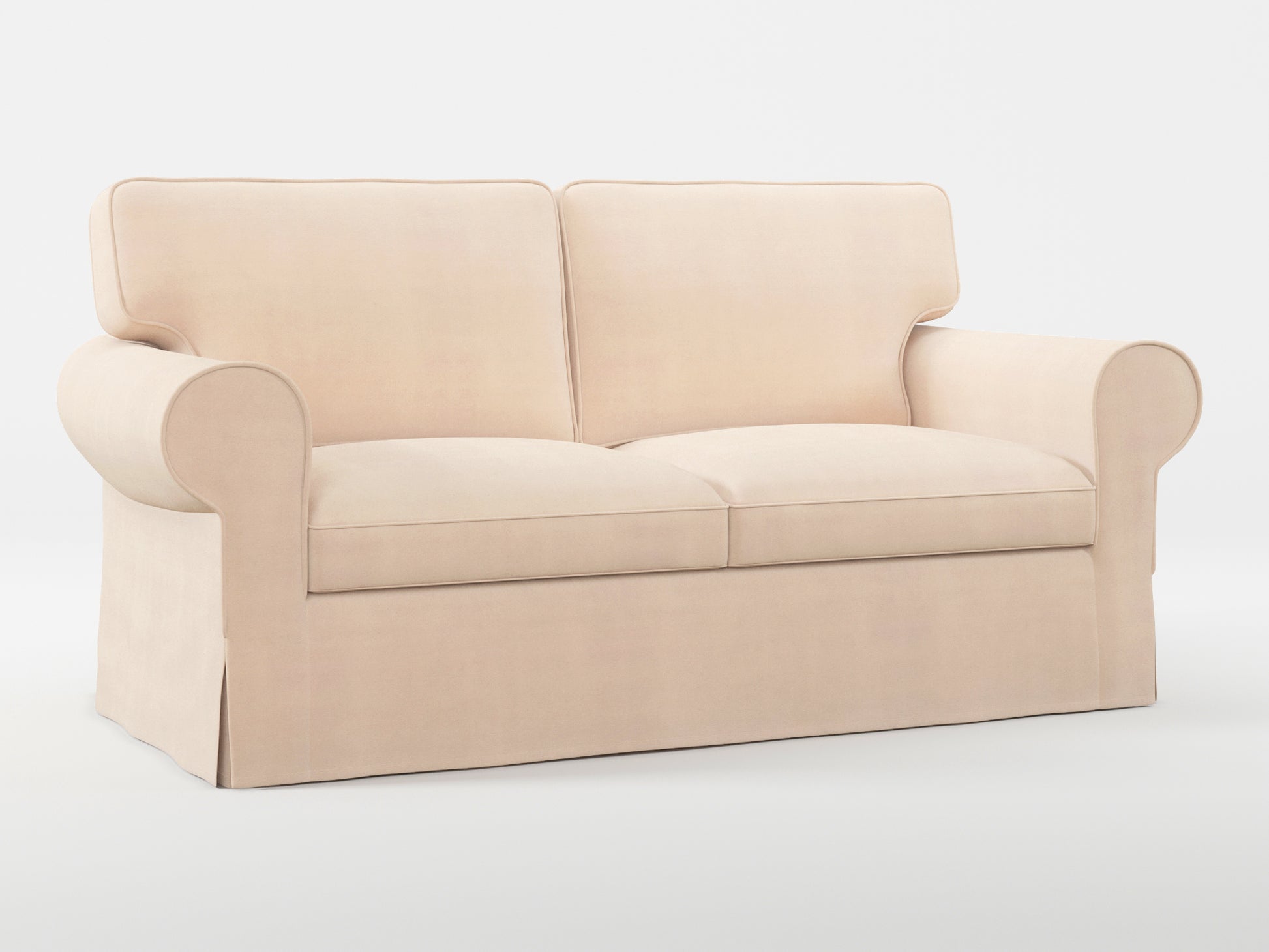 Ikea EKTORP 2-seat sofa cover made by Covereo in upholstery named TUNSO Nude Three