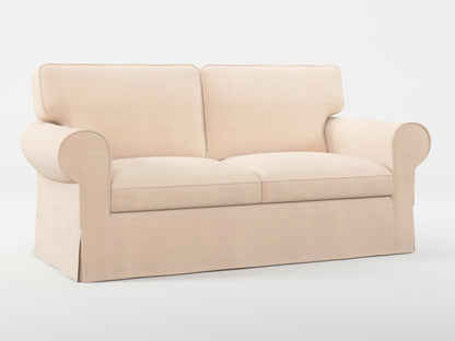 Ikea EKTORP 2-seat sofa cover made by Covereo in upholstery named TUNSO Nude Three