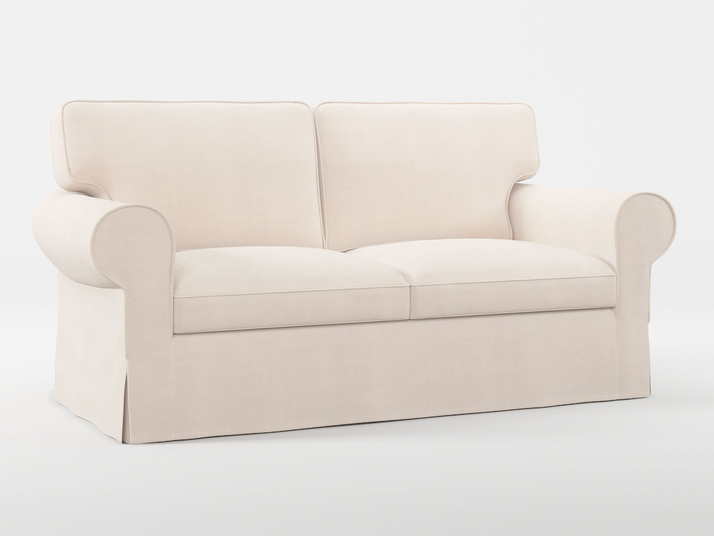 Ikea EKTORP 2-seat sofa cover made by Covereo in upholstery named TUNSO Nude Two