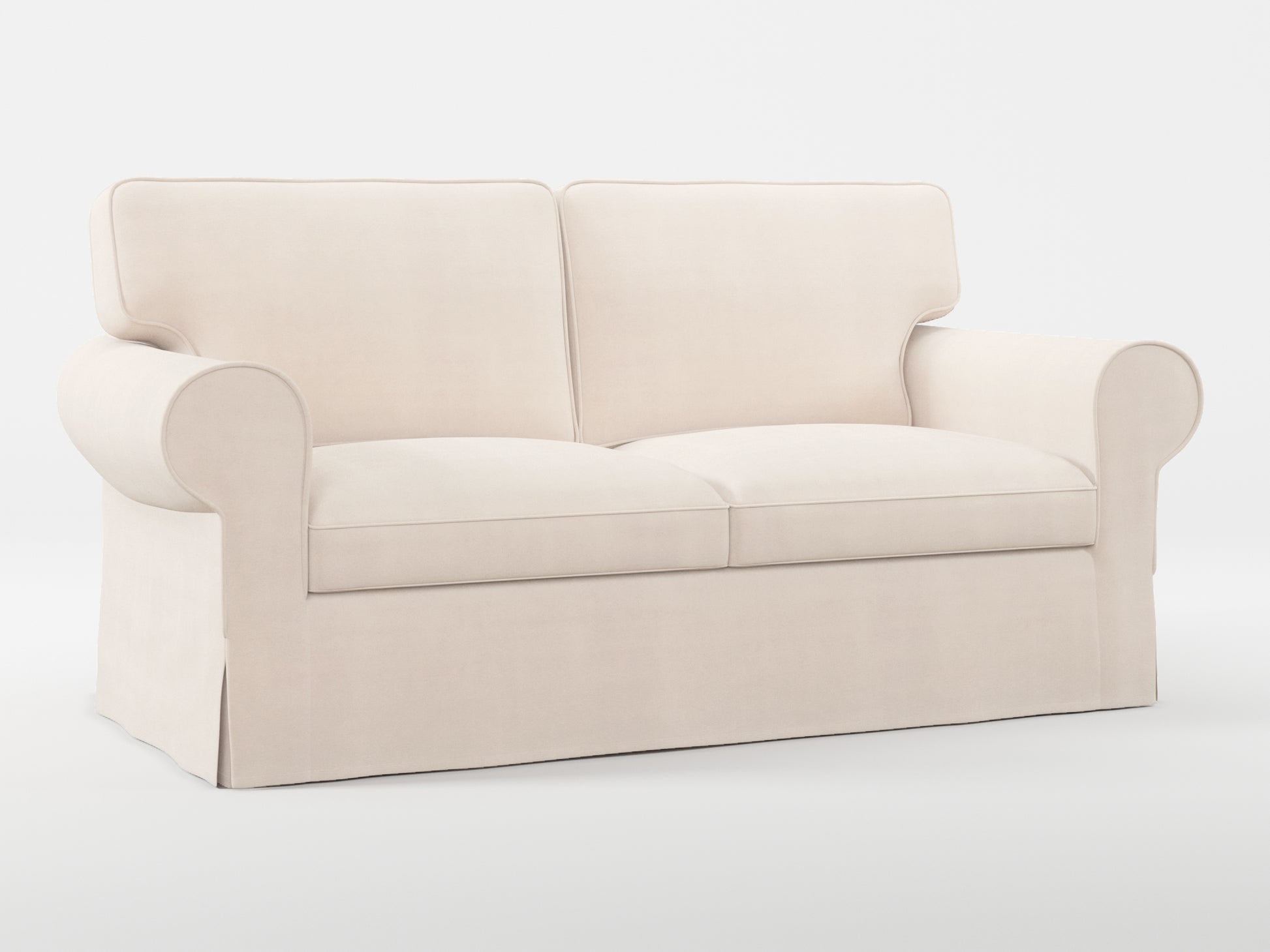 Ikea EKTORP 2-seat sofa cover made by Covereo in upholstery named TUNSO Nude Two