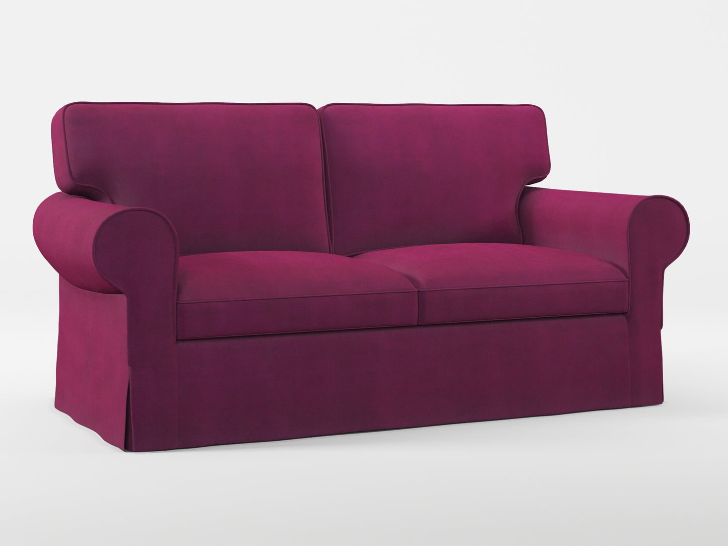 Ikea EKTORP 2-seat sofa cover made by Covereo in upholstery named TUNSO Violet Pansy