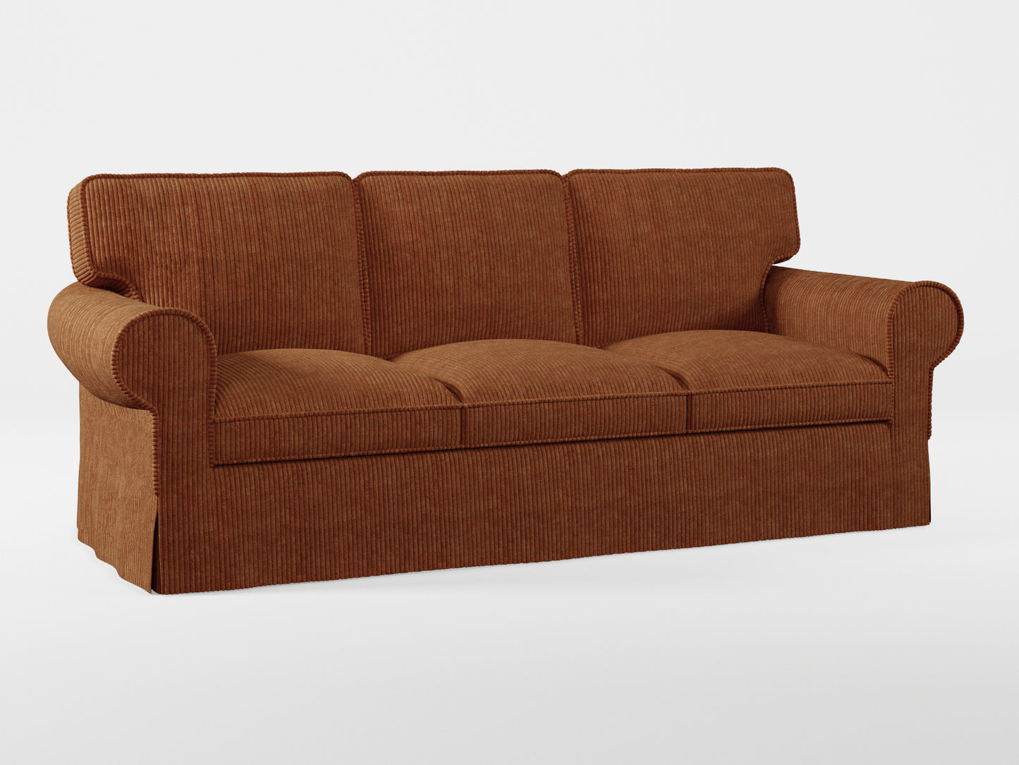 Ikea EKTORP 3-seat sofa cover made by Covereo in upholstery named COSY Chestnut