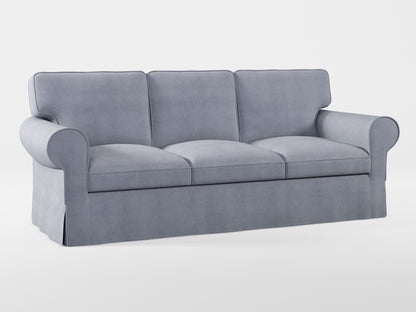 Ikea EKTORP 3-seat sofa cover made by Covereo in upholstery named OMON Industrial Grey