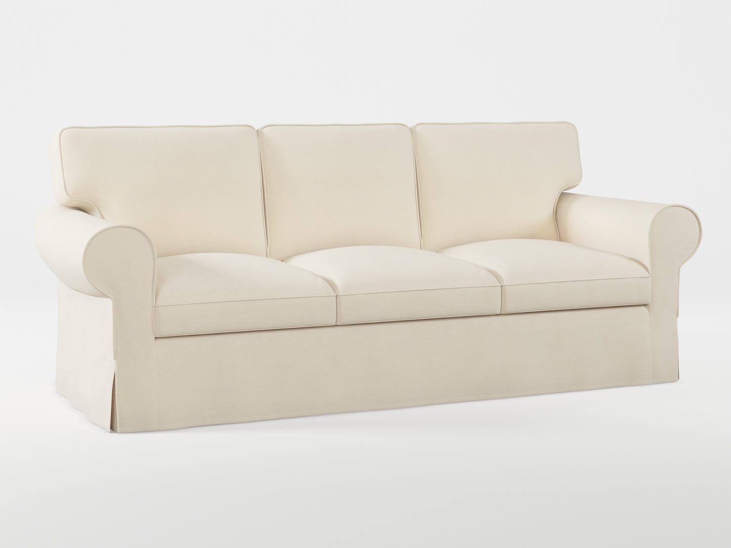 Ikea EKTORP 3-seat sofa cover made by Covereo in upholstery named OMON Natural Beige