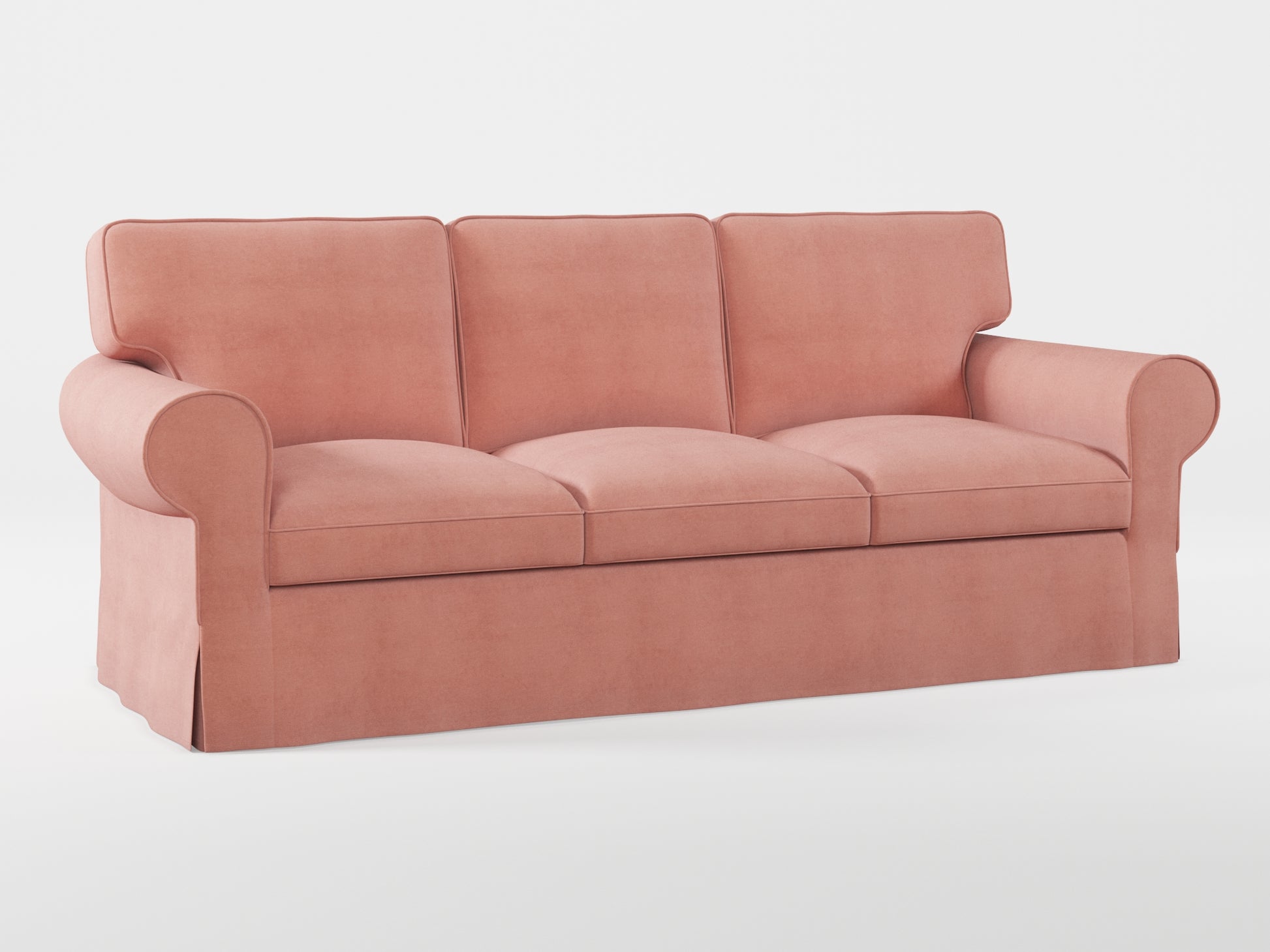 Ikea EKTORP 3-seat sofa cover made by Covereo in upholstery named OMON Powder Rose