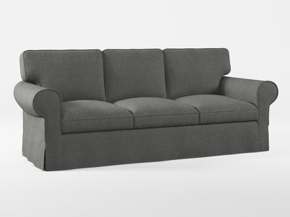 Ikea EKTORP 3-seat sofa cover made by Covereo in upholstery named MONTANA Dark Grey