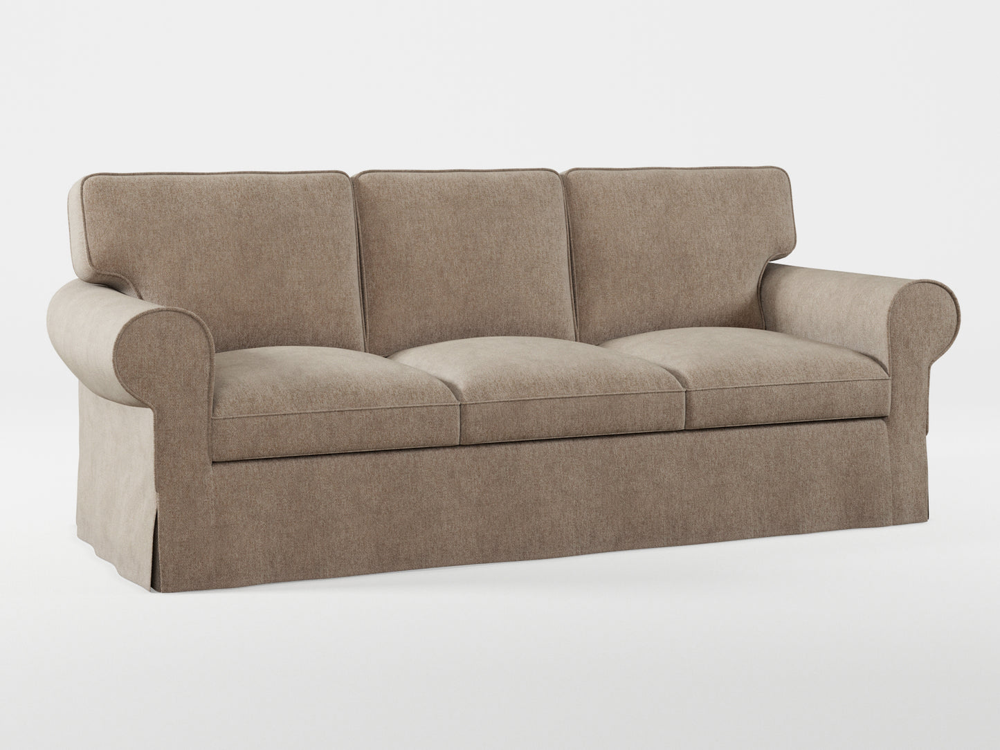 Ikea EKTORP 3-seat sofa cover made by Covereo in upholstery named MONTANA Gravel Beige