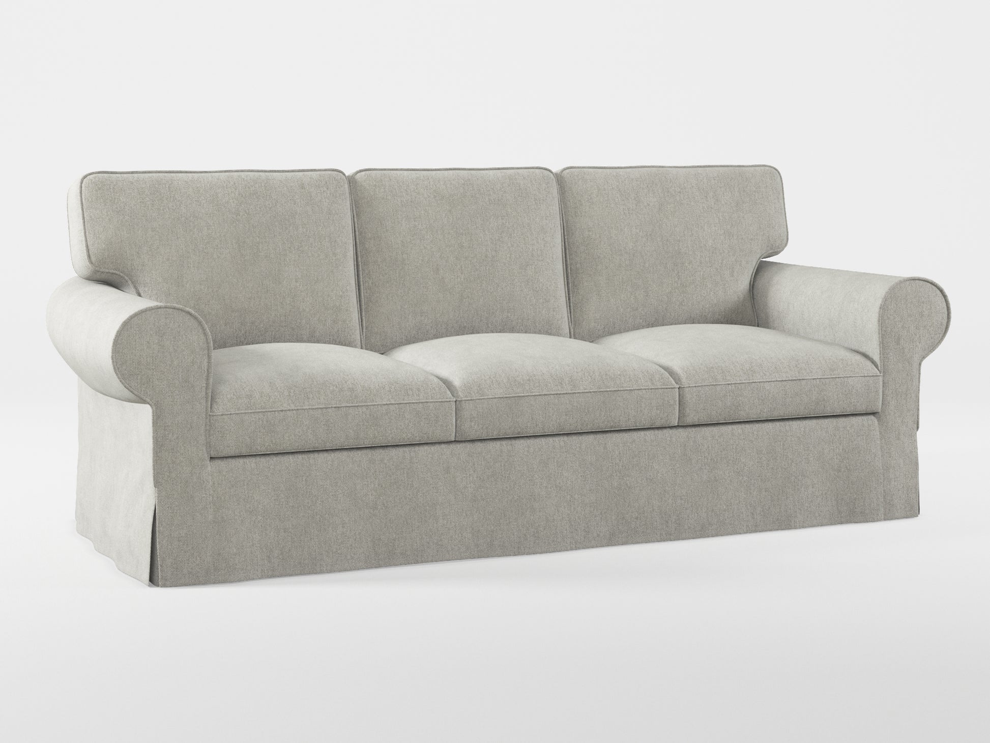 Ikea EKTORP 3-seat sofa cover made by Covereo in upholstery named MONTANA Light Grey