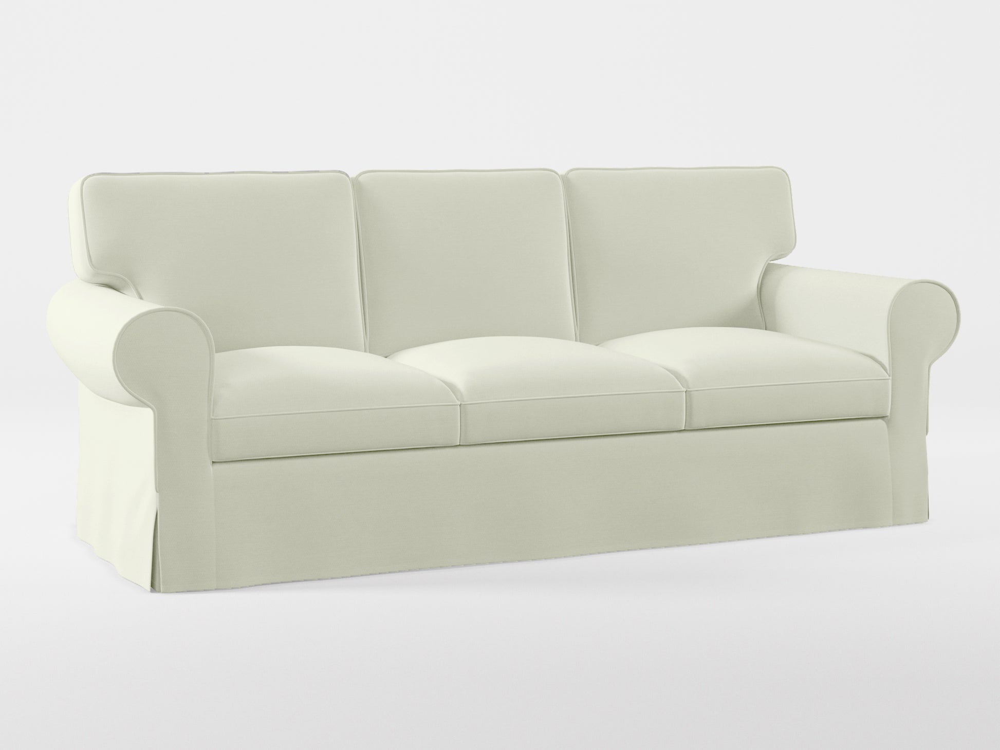 Ikea EKTORP 3-seat sofa cover made by Covereo in upholstery named PECADLY Ivory Touch