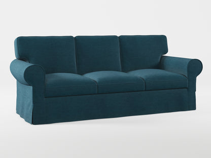 Ikea EKTORP 3-seat sofa cover made by Covereo in upholstery named PECADLY Ocean Blue