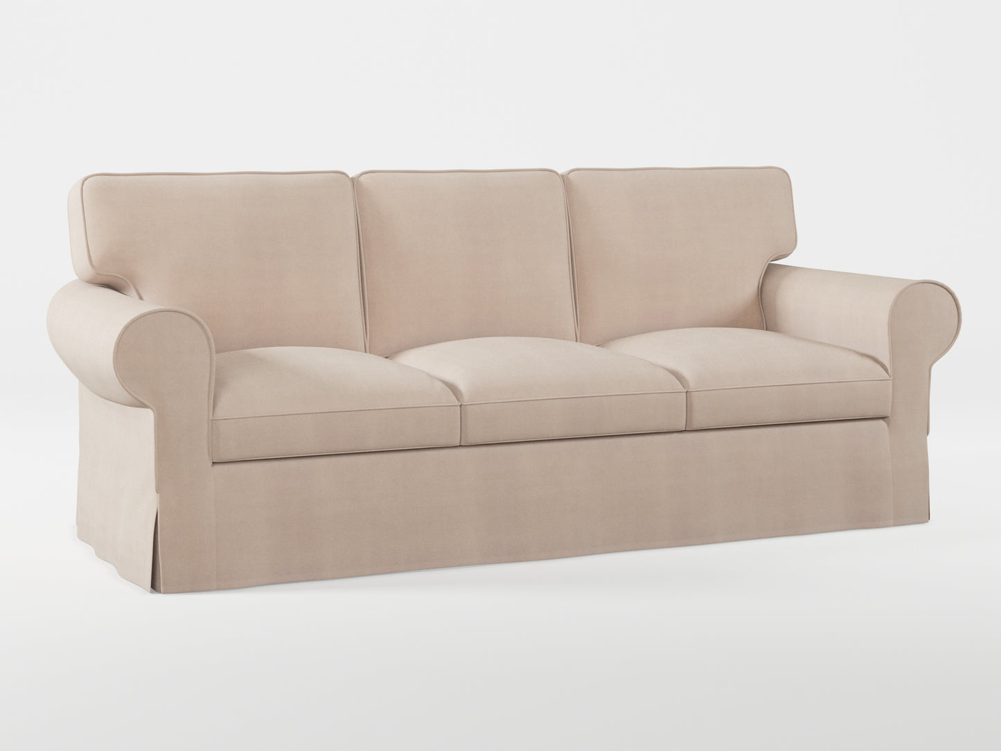 Ikea EKTORP 3-seat sofa cover made by Covereo in upholstery named TUNSO Nude Four