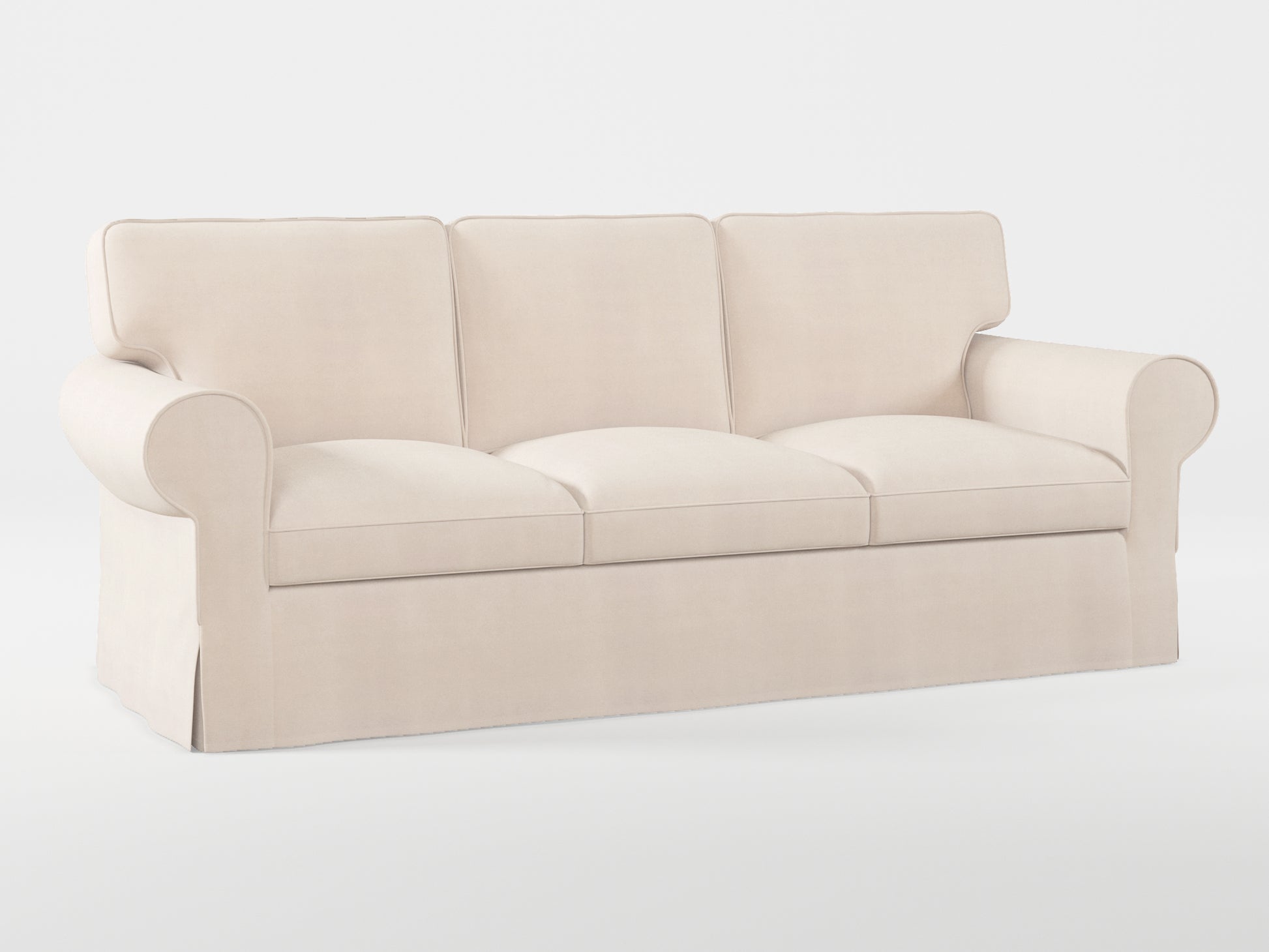 Ikea EKTORP 3-seat sofa cover made by Covereo in upholstery named TUNSO Nude Two