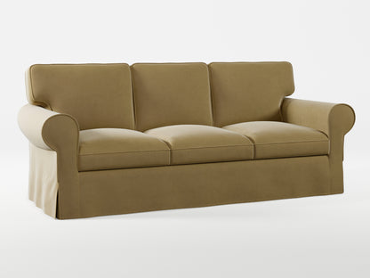 Ikea EKTORP 3-seat sofa cover made by Covereo in upholstery named VELVET Golden Hour