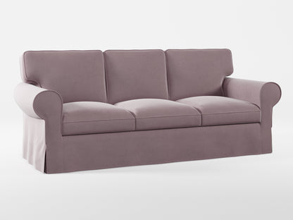 Ikea EKTORP 3-seat sofa cover made by Covereo in upholstery named VELVET Peaceful Lily