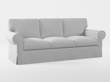 Ikea EKTORP 3-seat sofa cover made by Covereo in upholstery named VELVET Queen of Ice