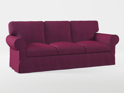 Ikea EKTORP 3-seat sofa cover made by Covereo in upholstery named TUNSO Violet Pansy