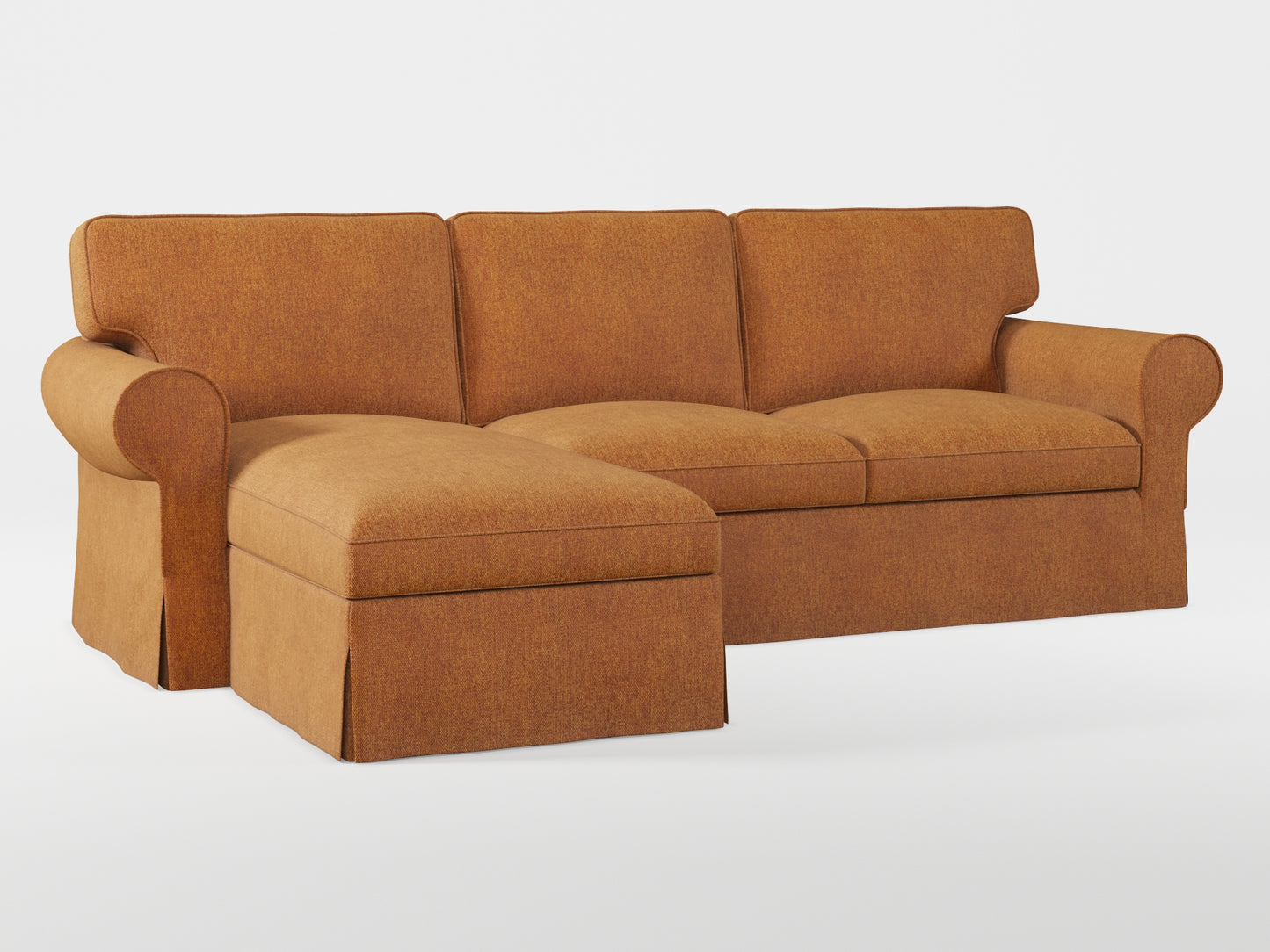 Ikea EKTORP 3-seat sofa with chaise longue cover (left/right) made by Covereo in upholstery named MONTANA Sly Fox