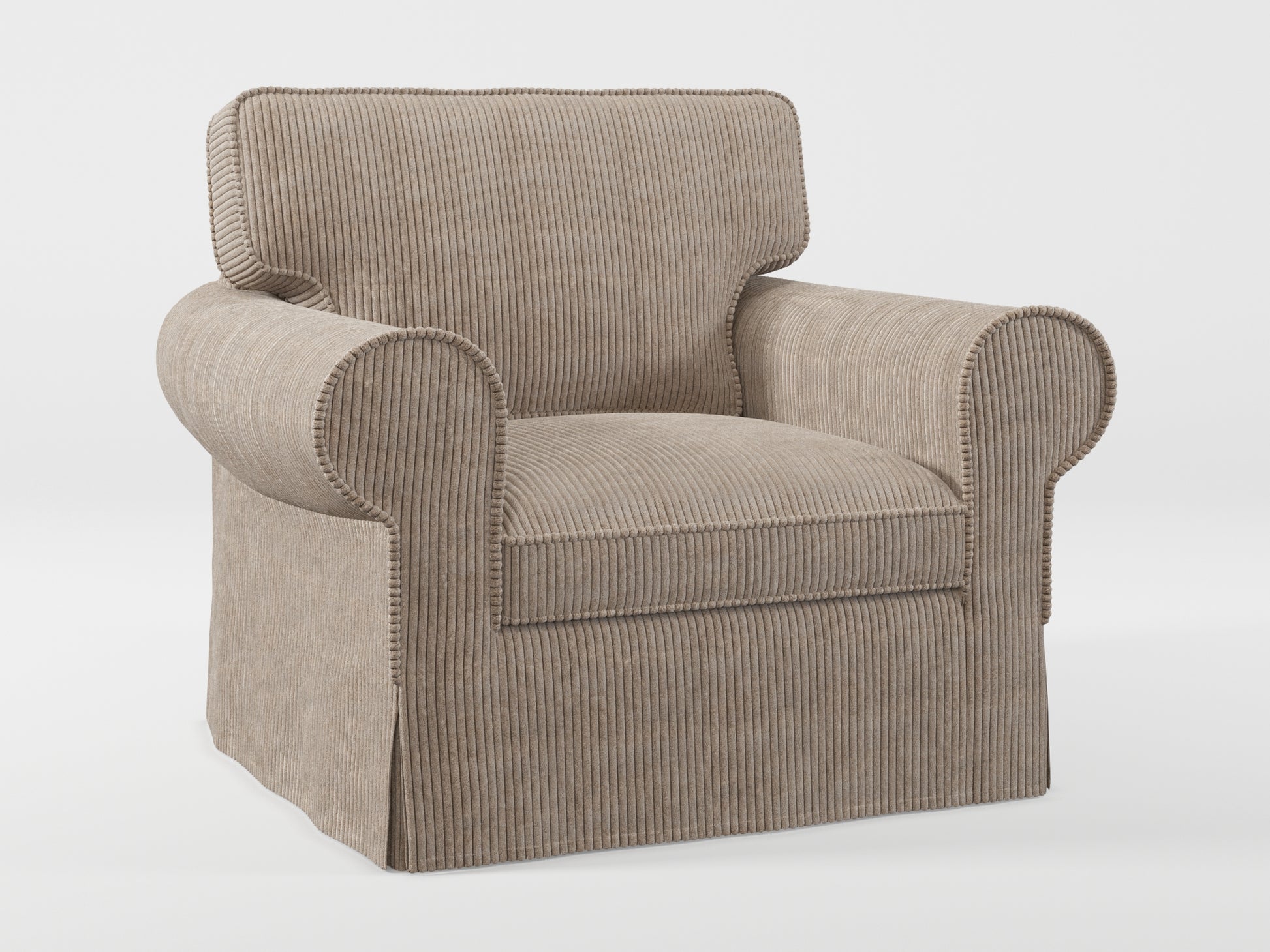 Ikea EKTORP Armchair cover made by Covereo in upholstery named COSY Ashen Sky