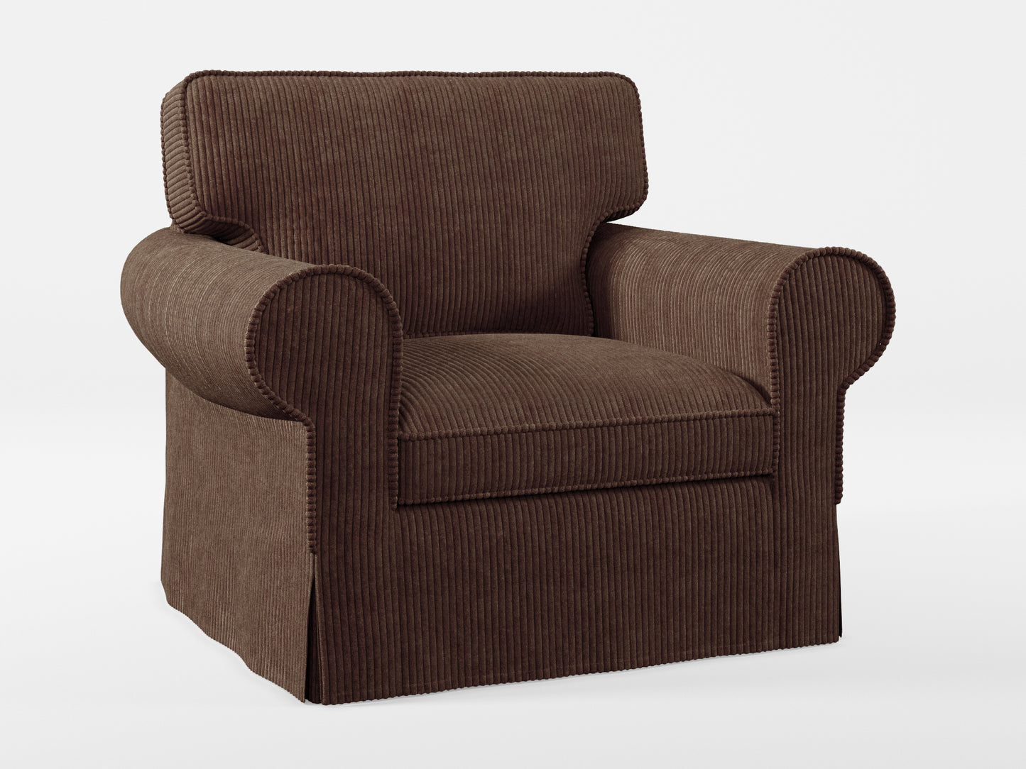 Ikea EKTORP Armchair cover made by Covereo in upholstery named COSY Dark Candy