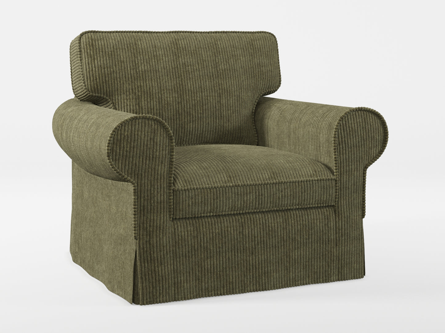 Ikea EKTORP Armchair cover made by Covereo in upholstery named COSY Deep Forest