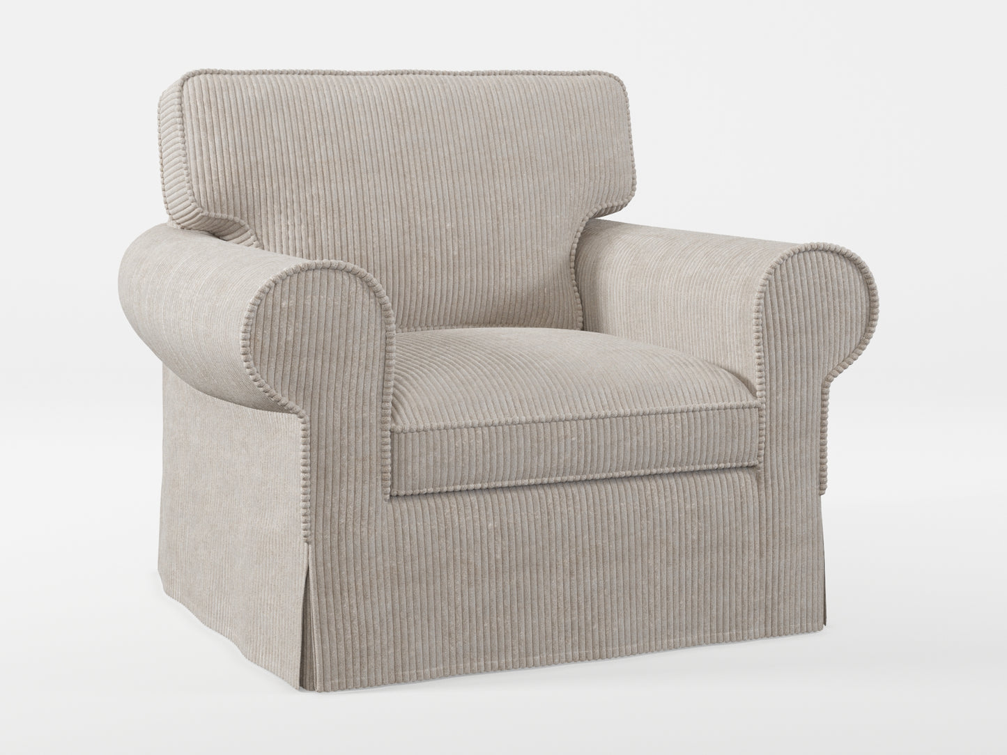 Ikea EKTORP Armchair cover made by Covereo in upholstery named COSY Sea Shell