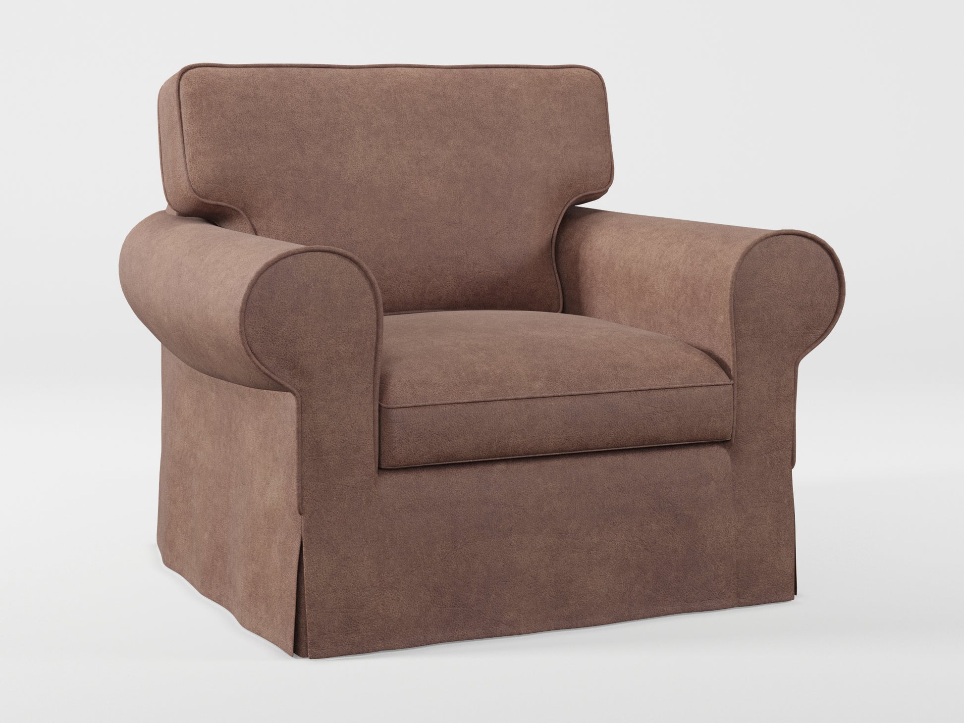 Ikea EKTORP Armchair cover made by Covereo in upholstery named ECONUBUCK Dark