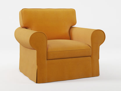 Ikea EKTORP Armchair cover made by Covereo in upholstery named OMON Classic Mustard