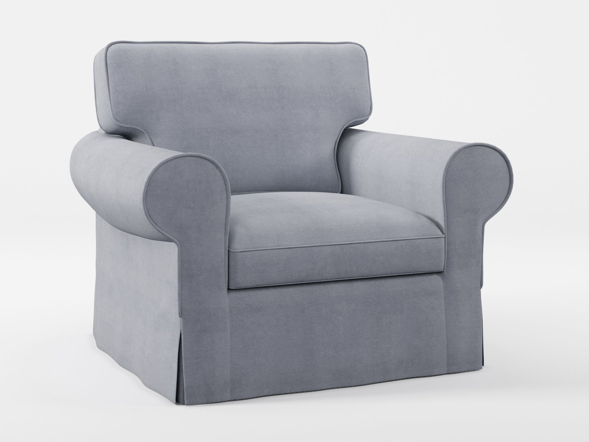 Ikea EKTORP Armchair cover made by Covereo in upholstery named OMON Industrial Grey