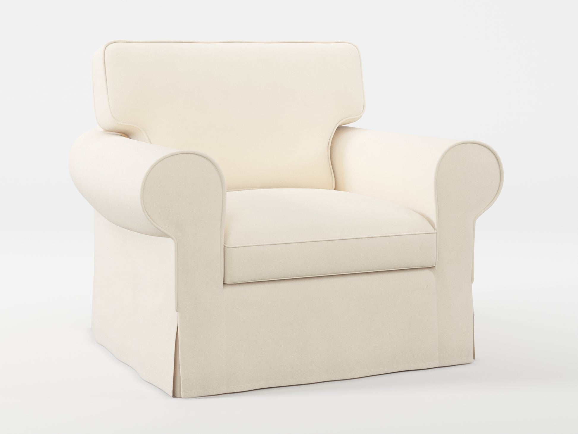 Ikea EKTORP Armchair cover made by Covereo in upholstery named OMON Natural Beige