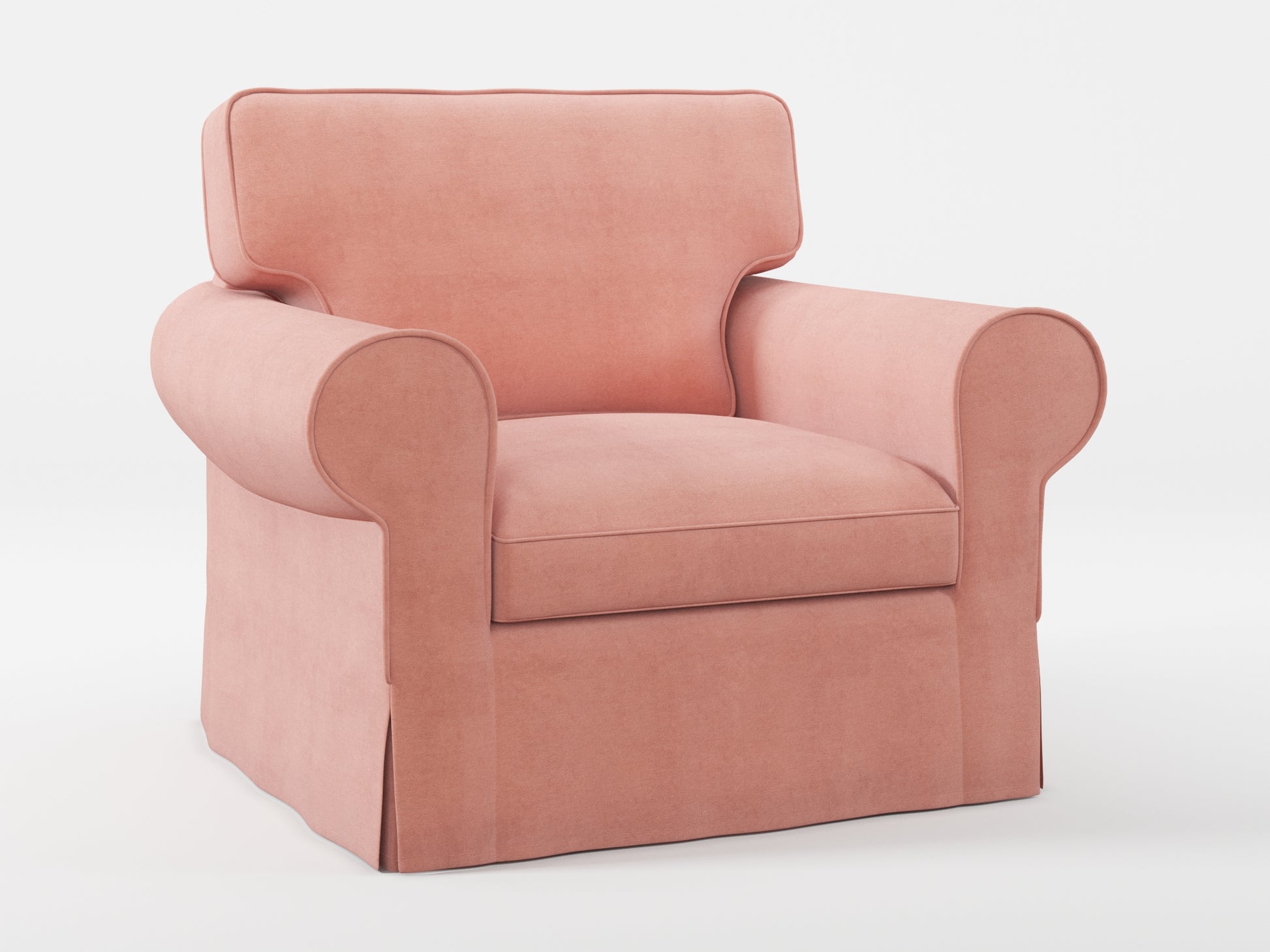 Ikea EKTORP Armchair cover made by Covereo in upholstery named OMON Powder Rose