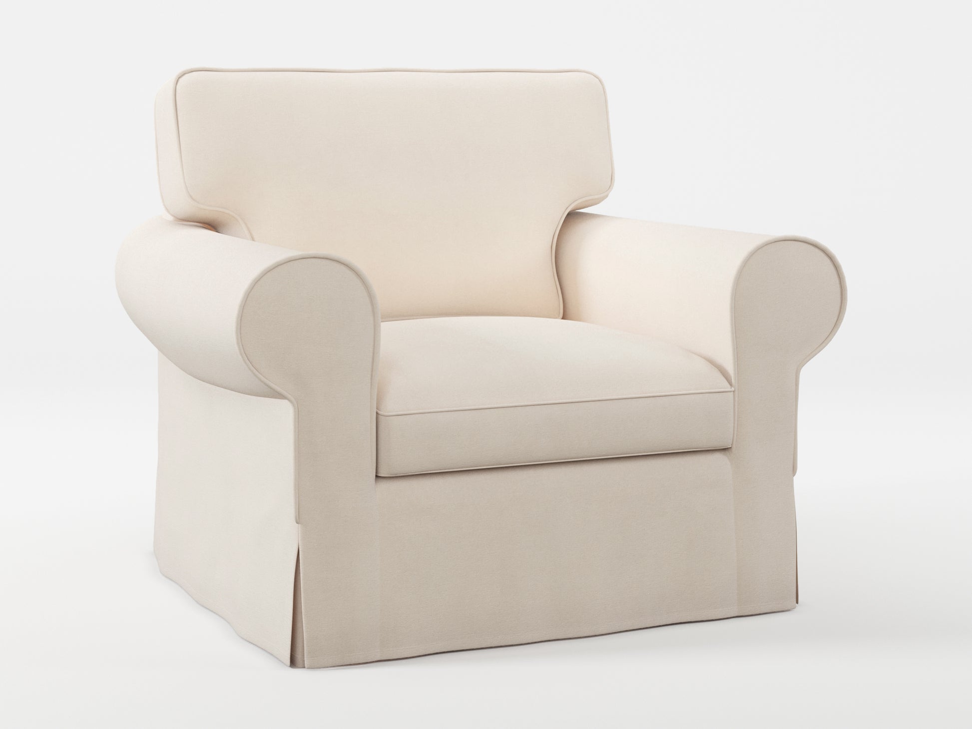 Ikea EKTORP Armchair cover made by Covereo in upholstery named OMON Vintage Beige