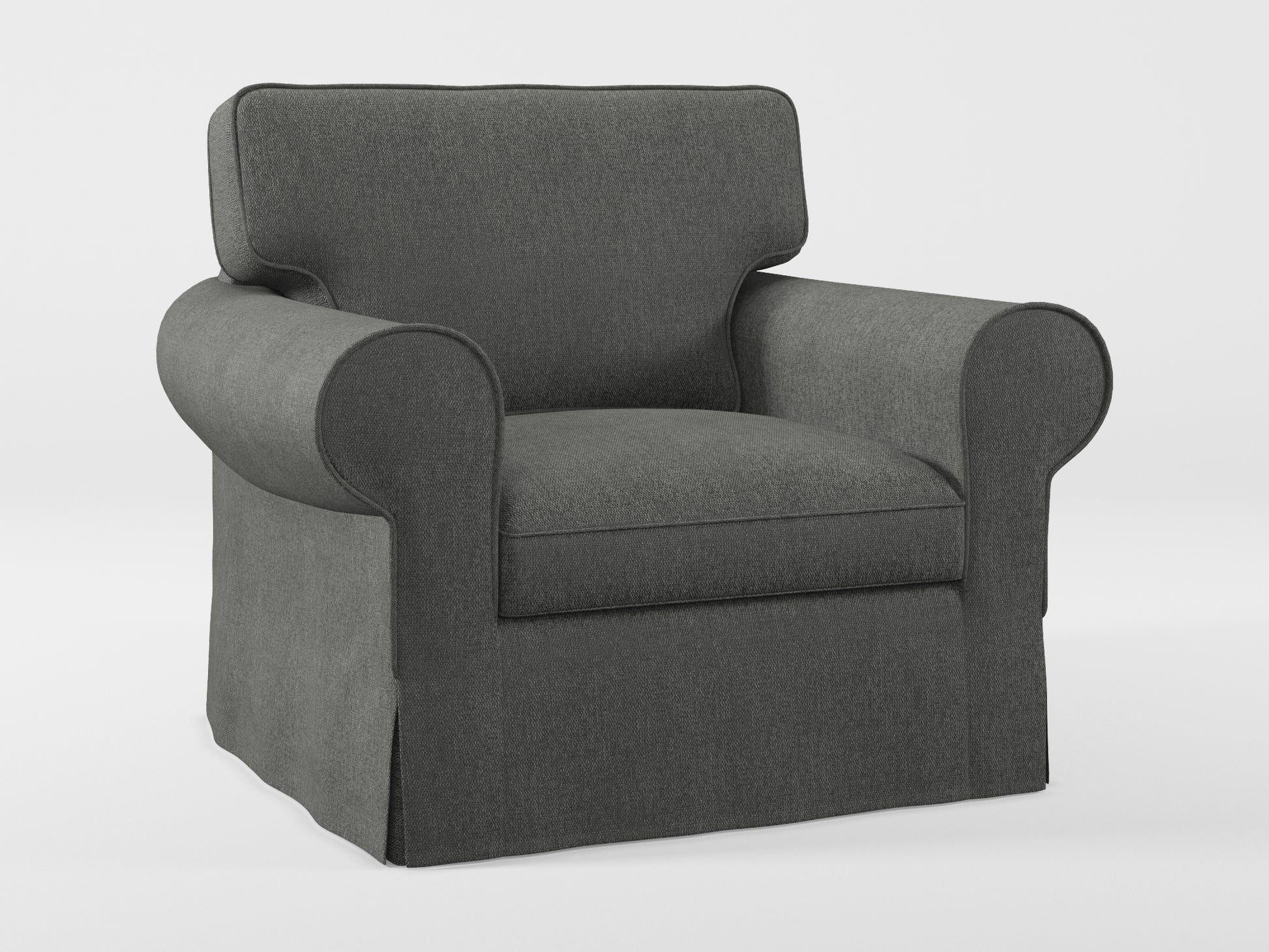 Ikea EKTORP Armchair cover made by Covereo in upholstery named MONTANA Dark Grey