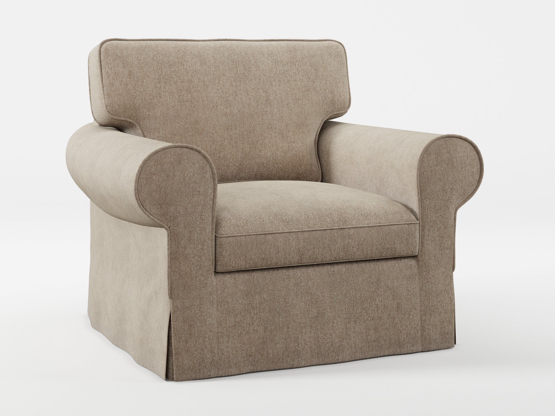 Ikea EKTORP Armchair cover made by Covereo in upholstery named MONTANA Gravel Beige