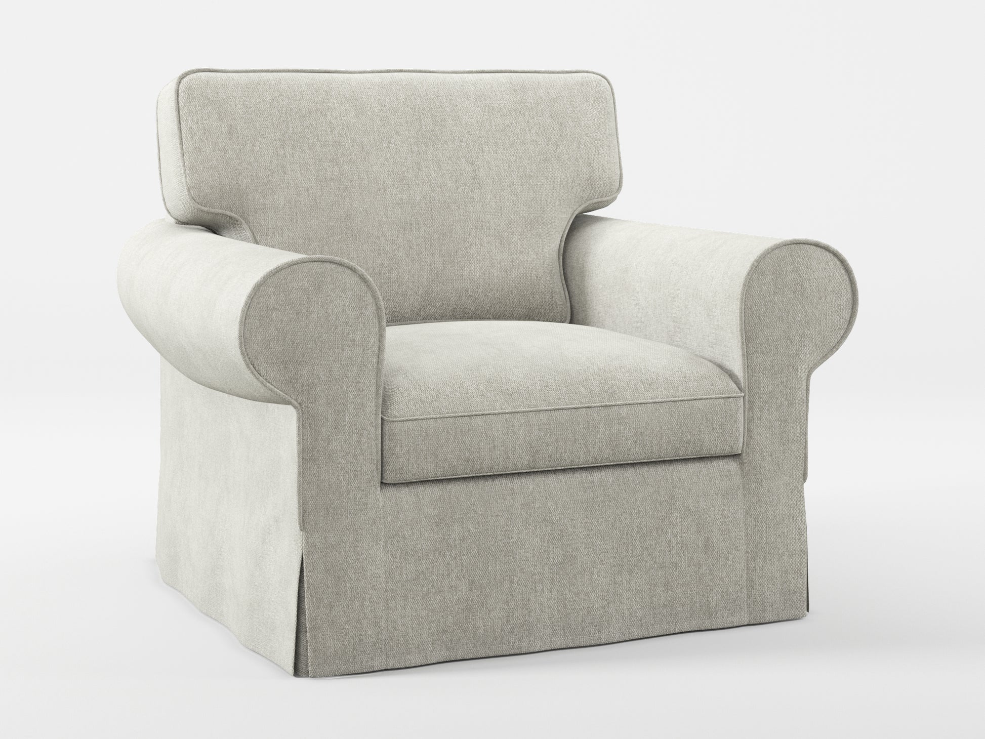 Ikea EKTORP Armchair cover made by Covereo in upholstery named MONTANA Light Grey