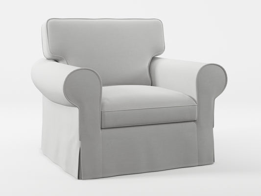 Ikea EKTORP Armchair cover made by Covereo in upholstery named PECADLY Air Grey