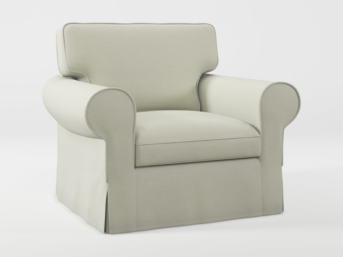 Ikea EKTORP Armchair cover made by Covereo in upholstery named PECADLY Dusty Beige