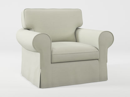 Ikea EKTORP Armchair cover made by Covereo in upholstery named PECADLY Dusty Beige