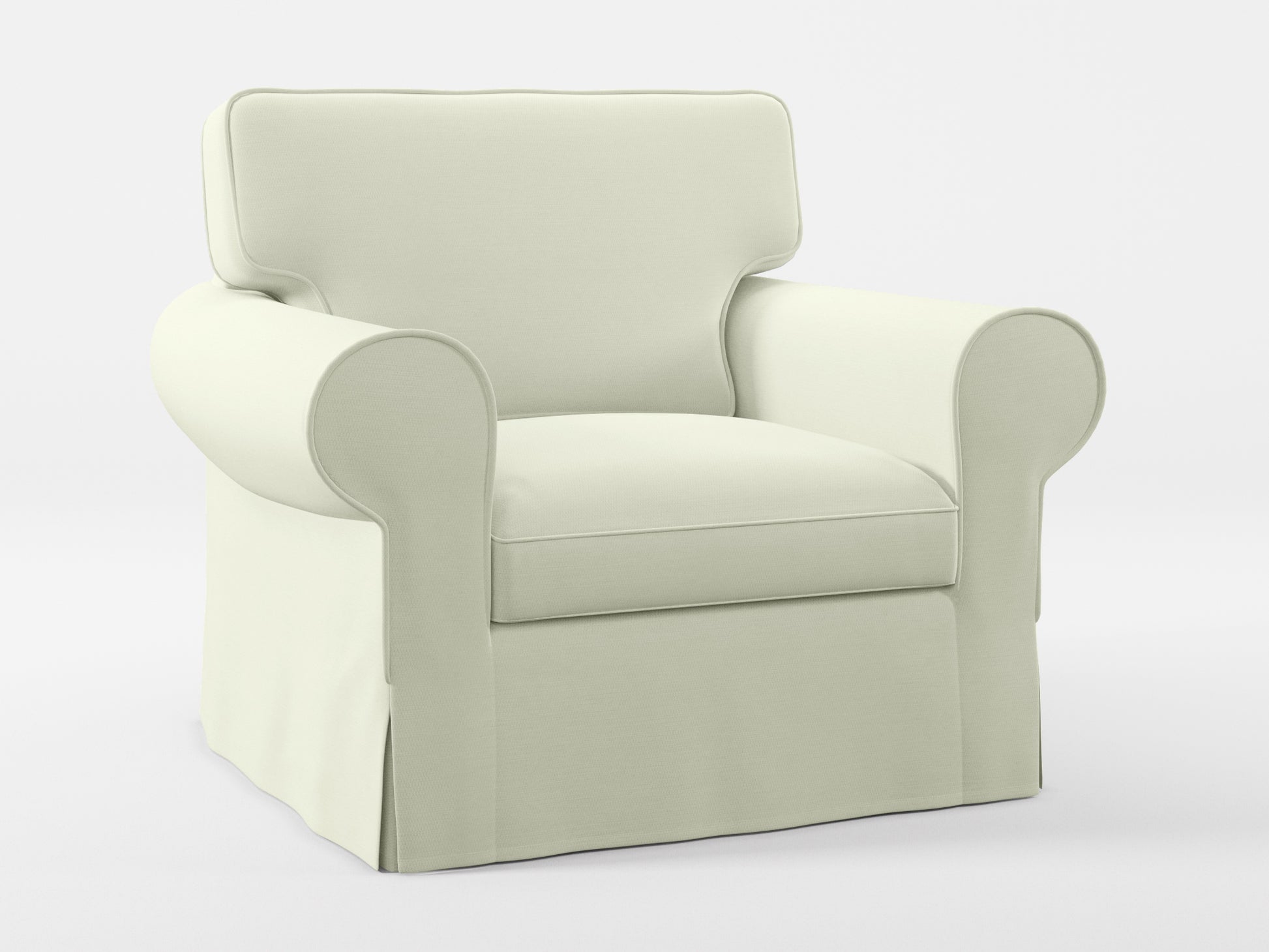 Ikea EKTORP Armchair cover made by Covereo in upholstery named PECADLY Ivory Touch