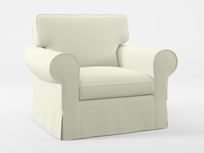 Ikea EKTORP Armchair cover made by Covereo in upholstery named PECADLY Ivory Touch