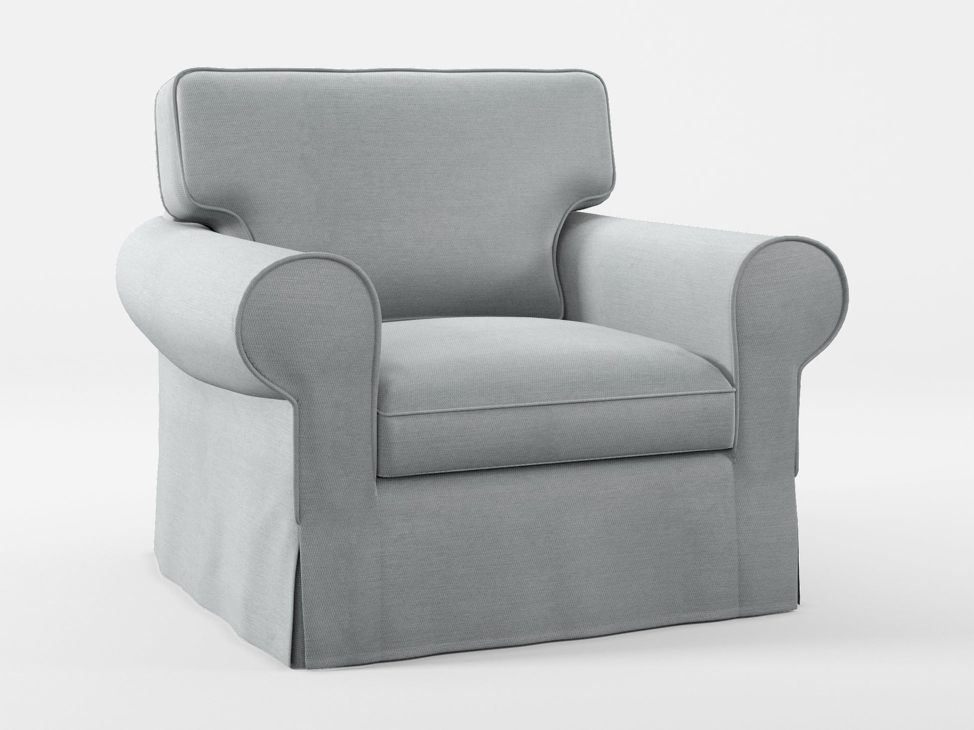 Ikea EKTORP Armchair cover made by Covereo in upholstery named PECADLY Pebble Grey